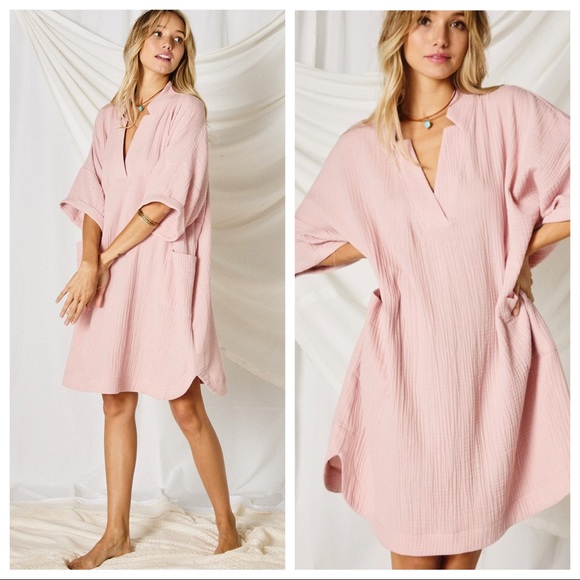 34 Perfect 100% Cotton Gauze Shirt Dress - Picture 3 of 4